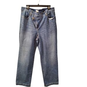 Lane Bryant Cross Waistband  Wide   Leg Jeans Size 20